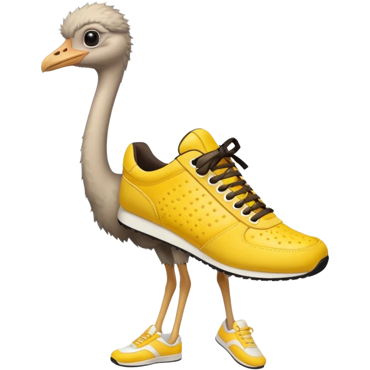  ostrich-in-yellow sneakers emoji