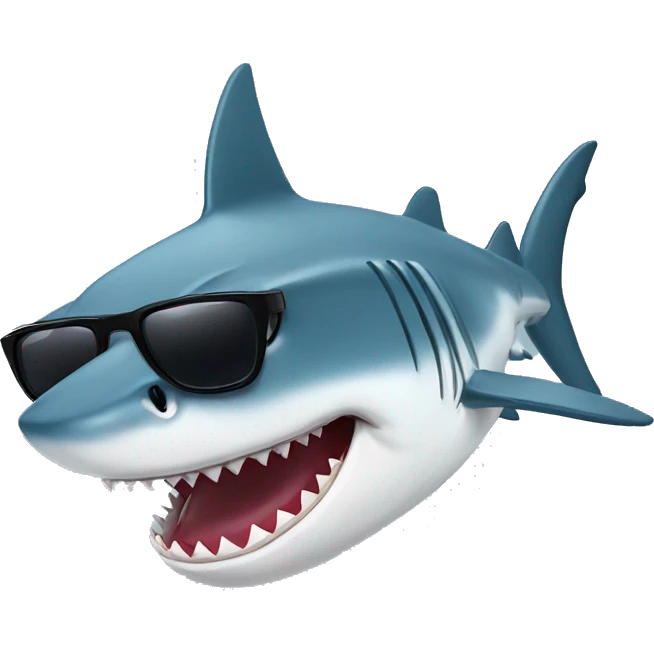 Shark with sunglasses emoji