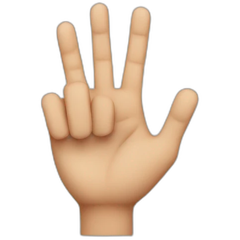 Man showing 3 fingers in right hnd emoji