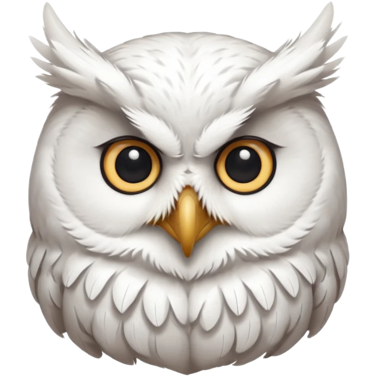 white olw, tilt head, questionning emoji