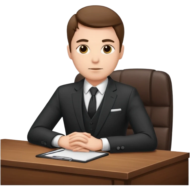 Business man sitting at a desk emoji