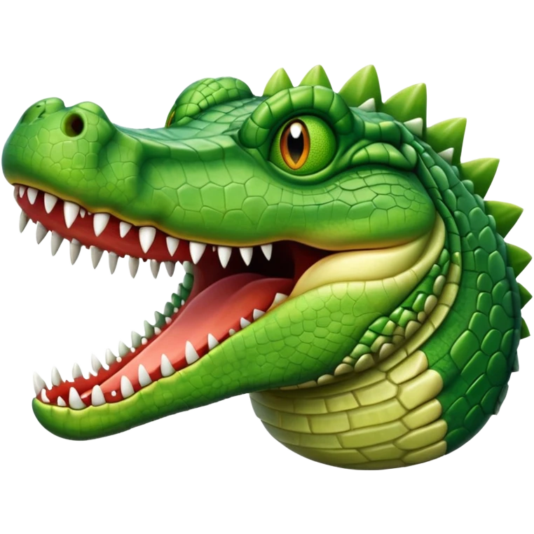 A green crocodile emoji