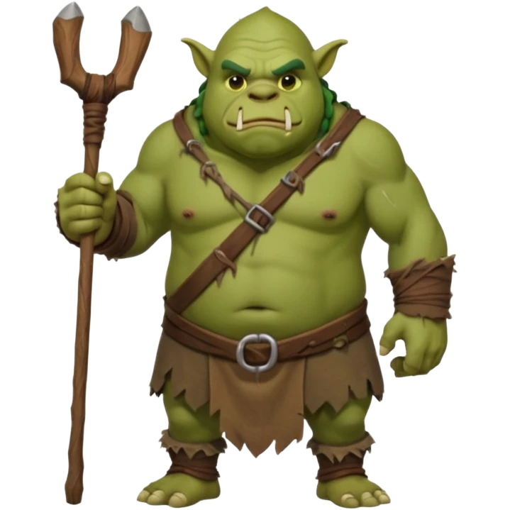 Large Ogre full body with stick emoji