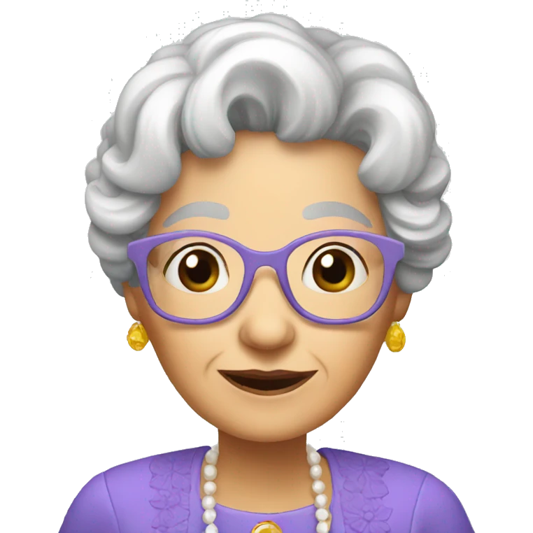 Granny with coctail emoji