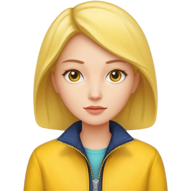 women with yellow jacket. emoji