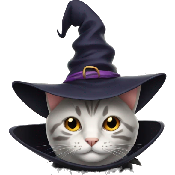 Cat in a witch hat emoji