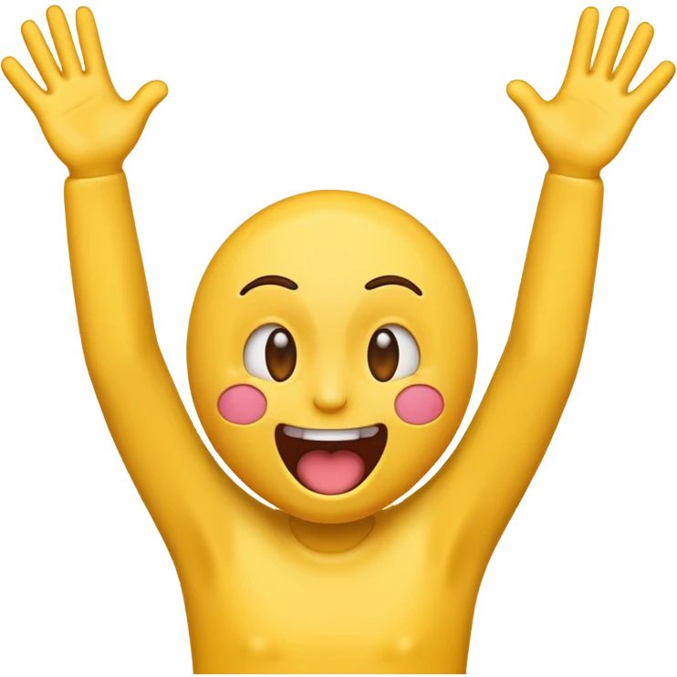 Screaming emoji with its arms up in the air reaching for something emoji
