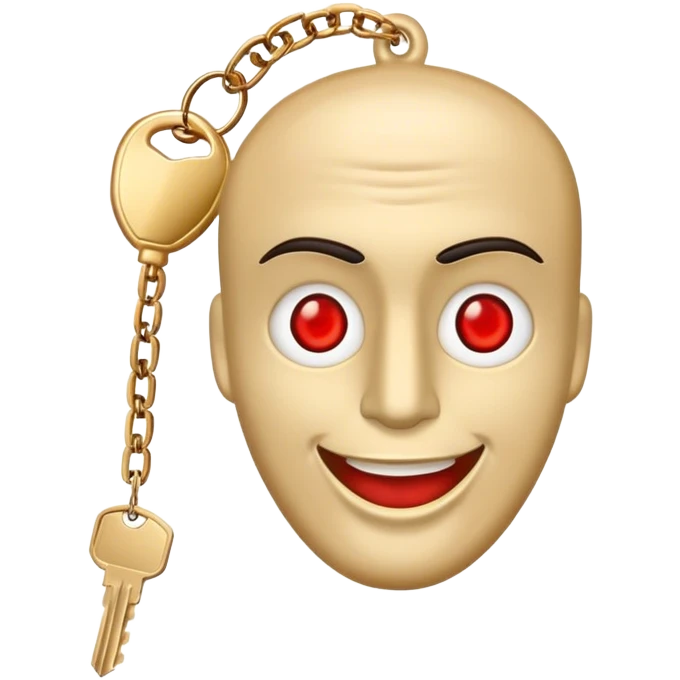 Classic Emojis that has high red eye with a bmw key and a coricello gold chain  emoji