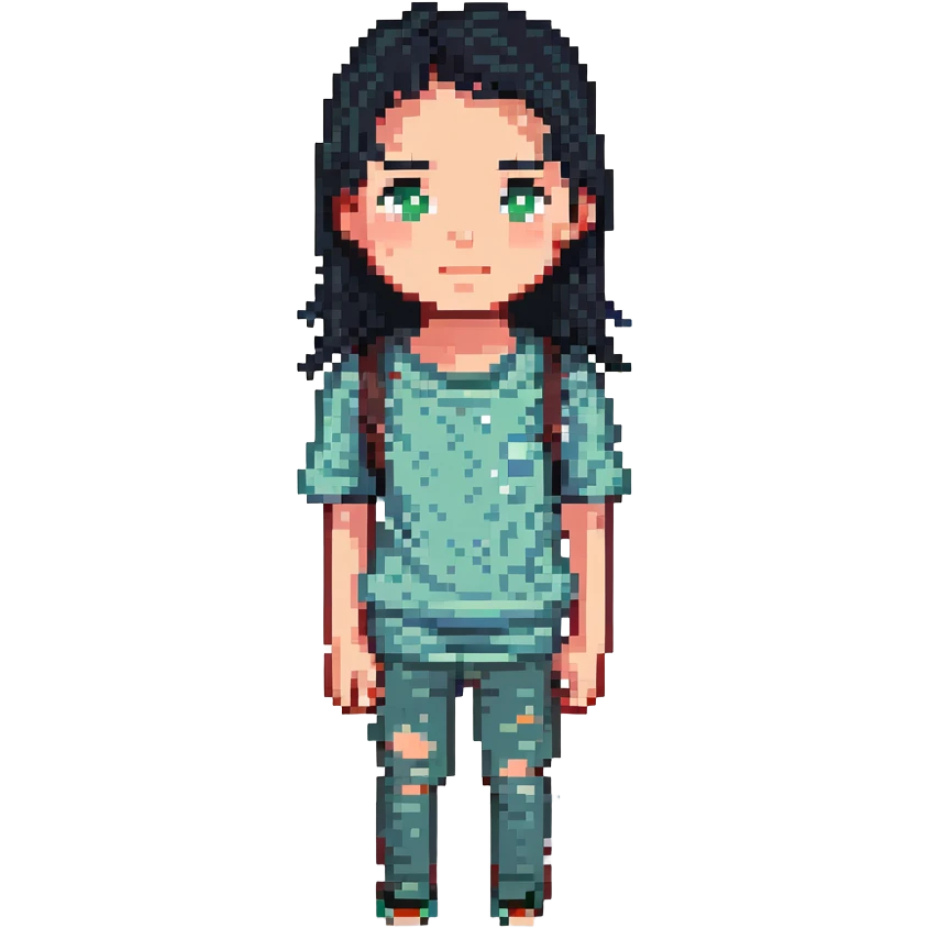 teenager with black hair and visible acne emoji