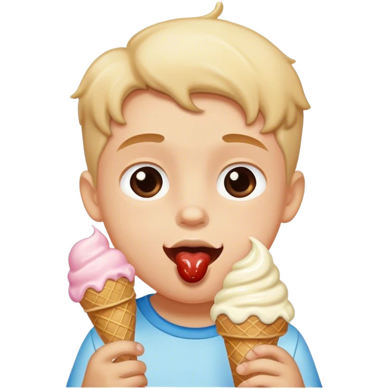 Kid eating ice cream emoji