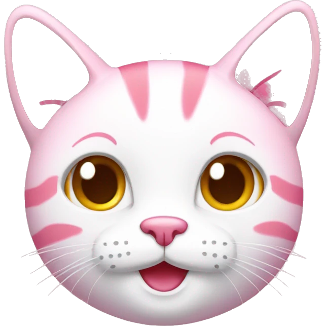 happy pink cat emoji