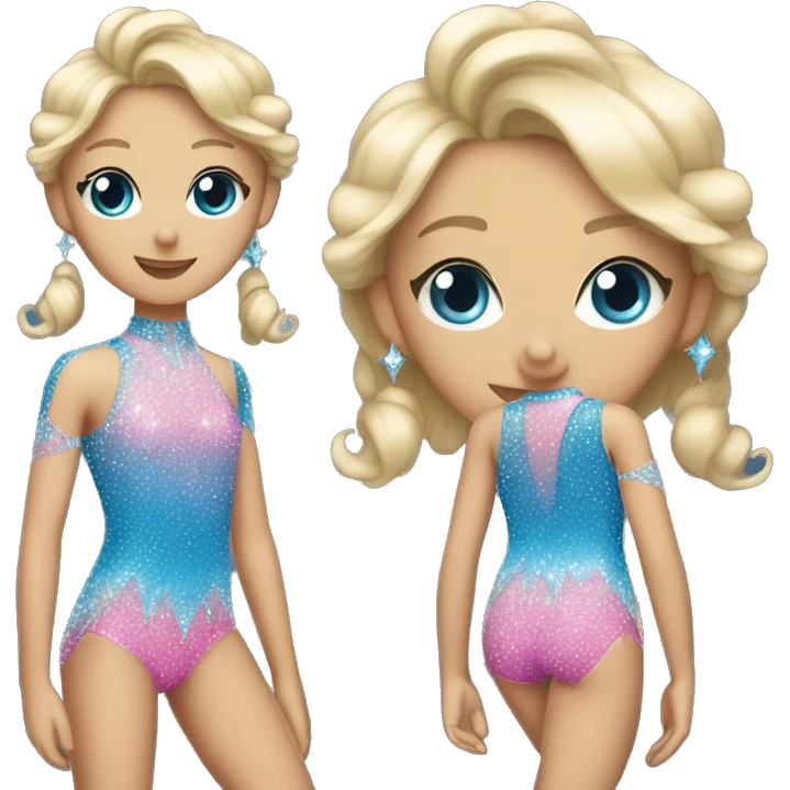 A pink and blue sparkly leotard covered in rhinestones emoji