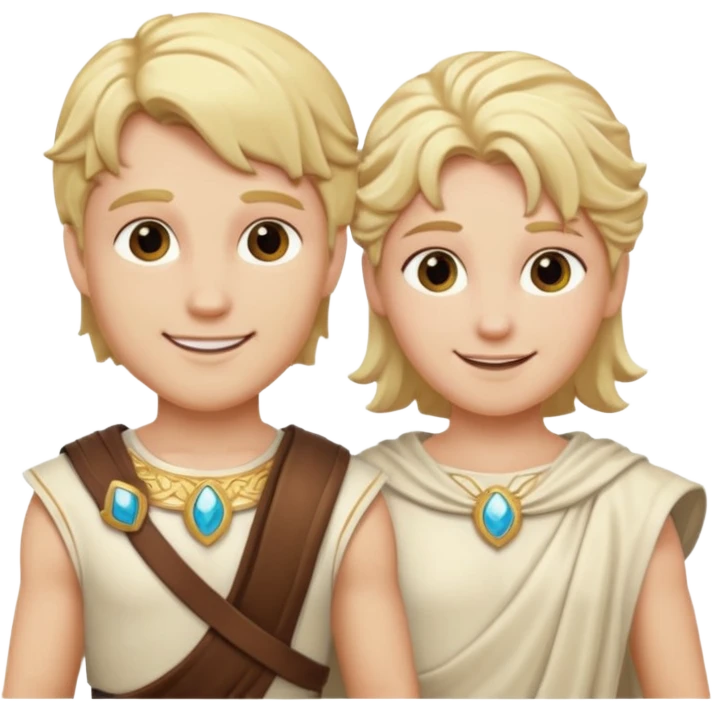 Castor and Pollux, The Twin Gods from Gods and Goddesses with blonde hair, cream outfit emoji