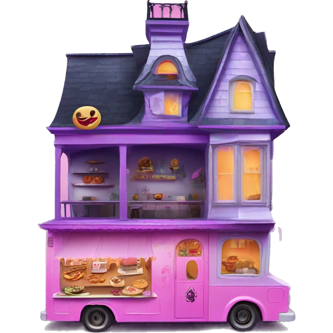 Barbie’s haunted dream house and food truck  emoji