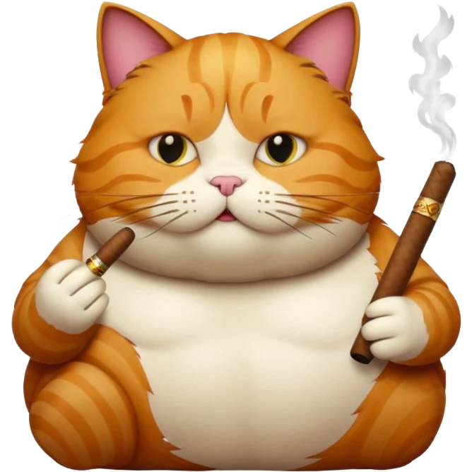 Fat cat and cigar emoji