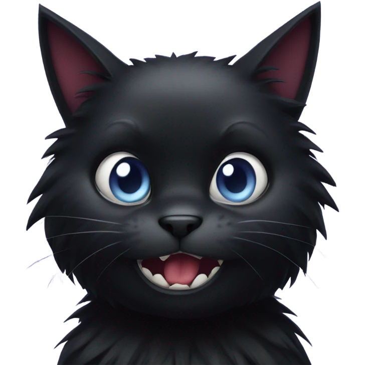 scared gothic furry black cat  emoji