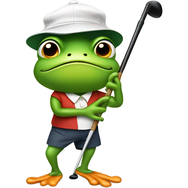 Frog golfer emoji