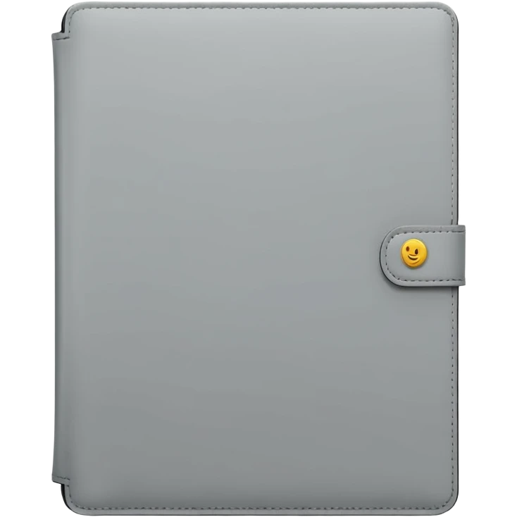 Closed forward facing Light grey trifold iPad cover
 emoji