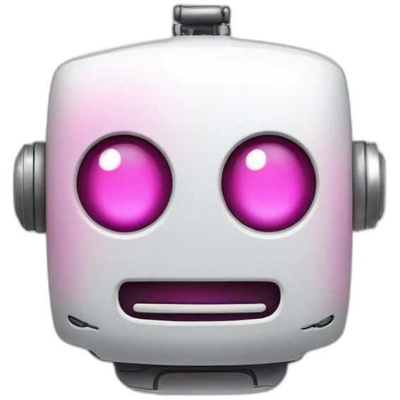 Robot with pink cheeks and smiling emoji