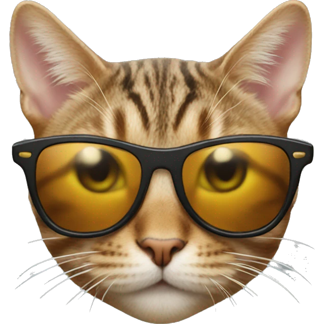 Tabby cat with sunglasses emoji