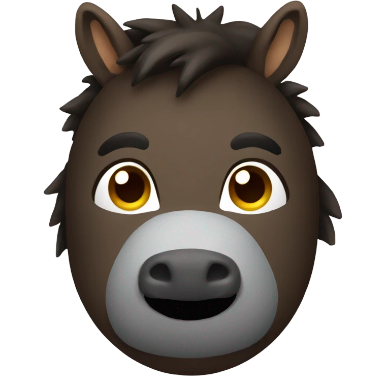 Donkey dark brown emoji
