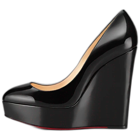 Platform wedges black louboutin emoji