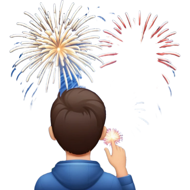 person watching fireworks emoji