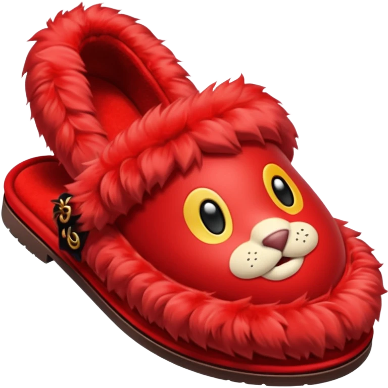 red slippers with red fur emoji