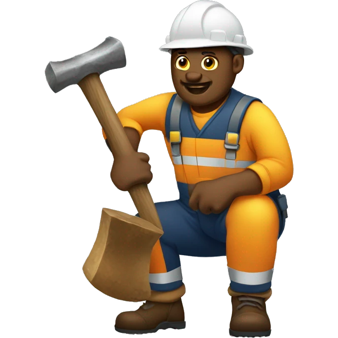 mining man working with his hammer emoji