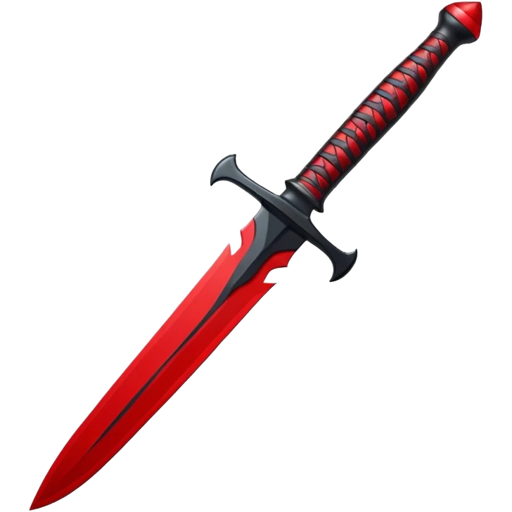 iOS sticker, ritual dagger, red blade, black handle, minimal emoji