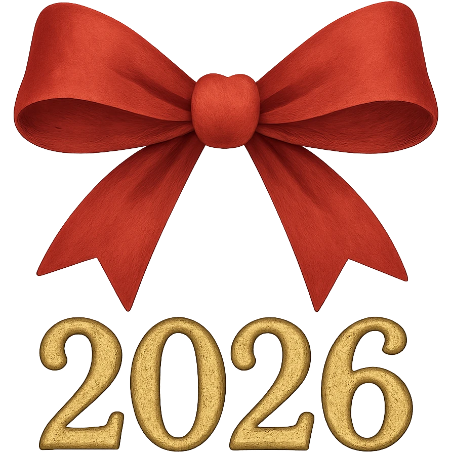 new year 2026 bow ,remove background emoji