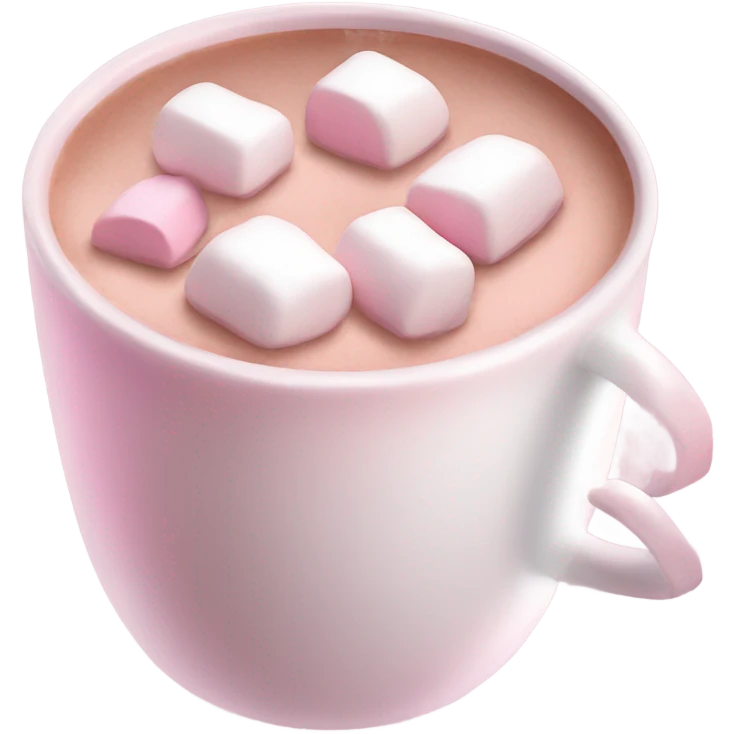 Aesthetic pink hot chocolate with marshmallows  emoji