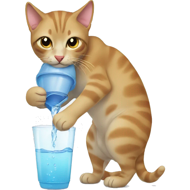 Cat drinking water emoji
