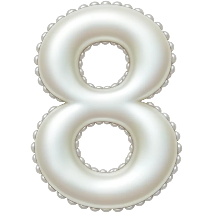 Number six decorated with shiny pearls emoji