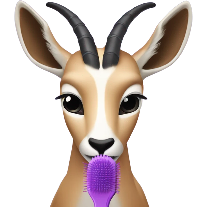 Purple gazelle eating hairbrush emoji
