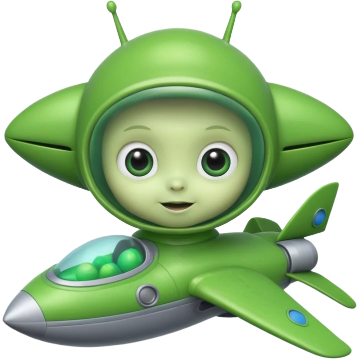 Alien baby with toy emoji
