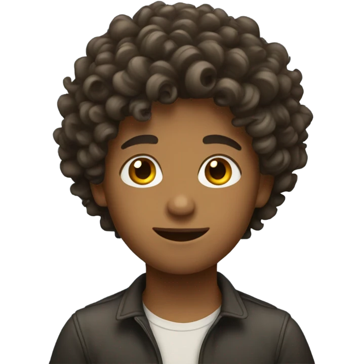 Boy with curly hair emoji