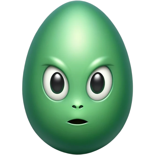 Green egg with alien face emoji
