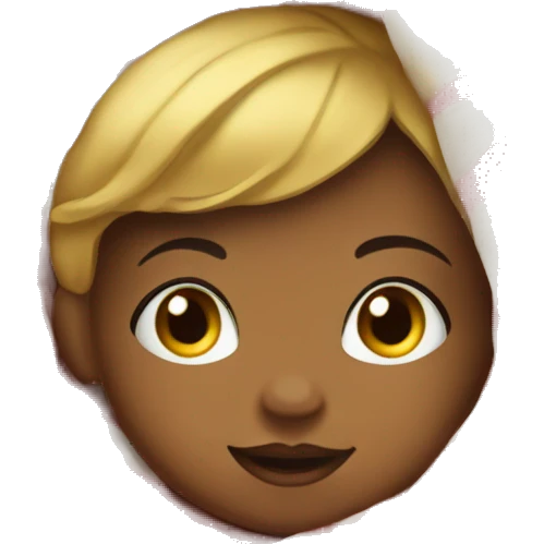 A baby girl with golden hair wrapped in a Christmas blanket. emoji