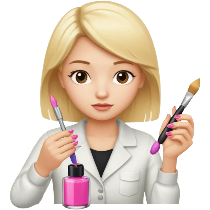 Blondie girl making nails emoji