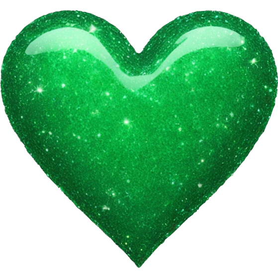 glitter green heart emoji
