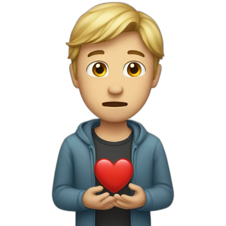 Man heart in hand crying  emoji