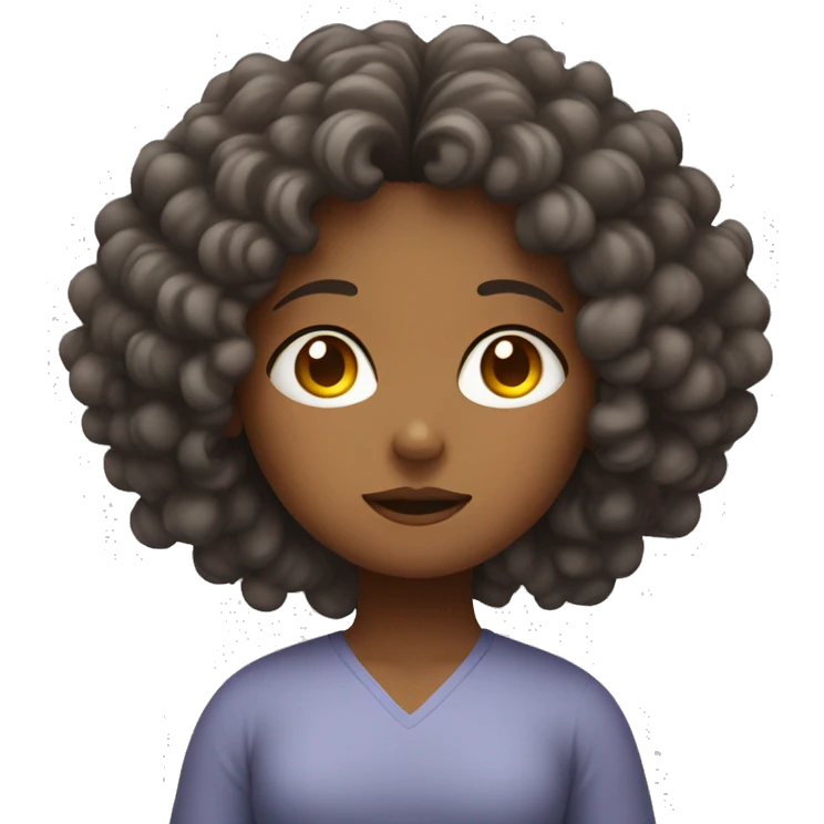 girl with curly hair meditating emoji