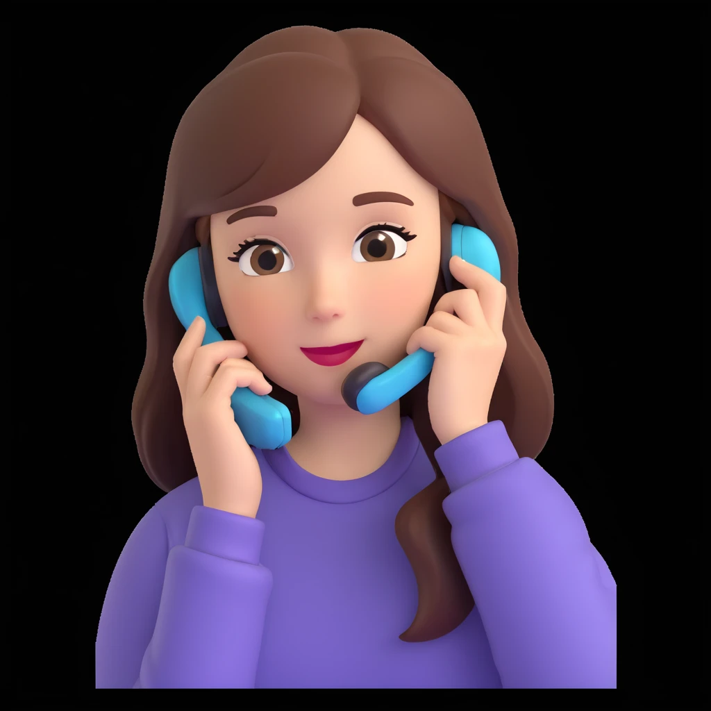 girl talking on phone, close up pose emoji