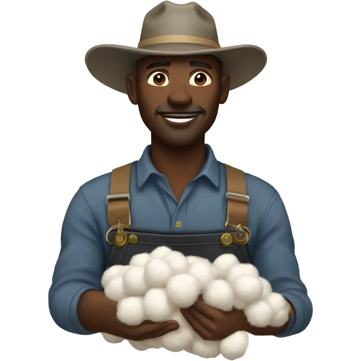 Black farmer cotton emoji