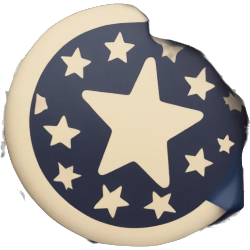 Flat image of a Actual Betsy Ross Flag with the letters AM inside the circular star field emoji