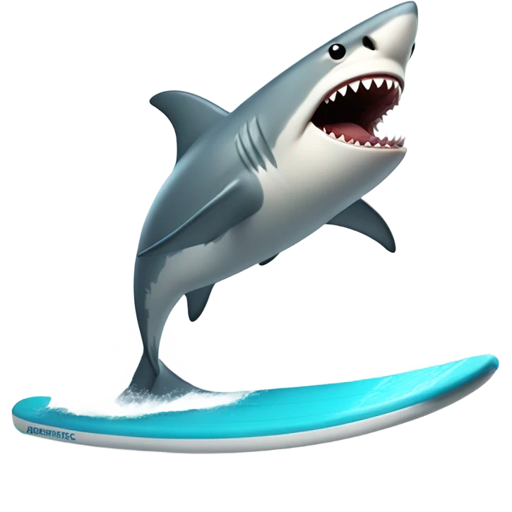 shark riding a surfboard emoji