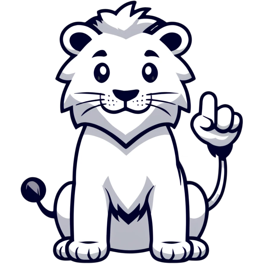 lion showing middle finger emoji