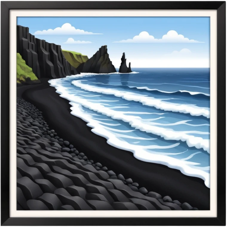 Reynisfjara black sand beach emoji