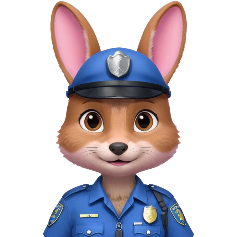 judy hopps with police suit from zootopia, pixar emoji